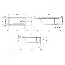 Duravit Starck - Baignoire 1600x700 mm, blanc 700333000000000