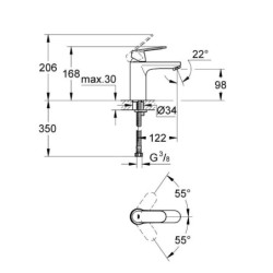 Grohe Eurosmart Cosmopolitan - Mitigeur de lavabo, chrome 23327000