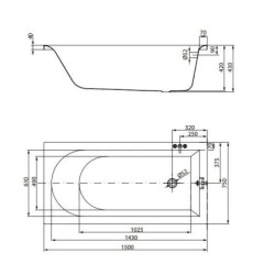 Cersanit City - Baignoire 150 x 75 cm, pieds inclus, blanc S301-334