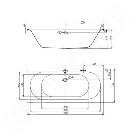 Cersanit City - Baignoire 170 x 75 cm, pieds inclus, blanc S301-336