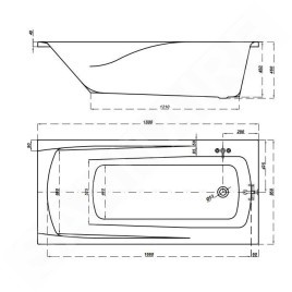 Cersanit Zen - Baignoire 180 x 85 cm, pieds inclus, blanc S301-129