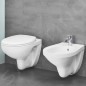 Grohe Bau Ceramic - Cuvette de toilette suspendue avec abattant SoftClose, Rimless, blanc alpin 39351000