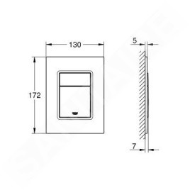 Grohe Skate Cosmopolitan S - Plaque de déclenchement, chrome 37535000