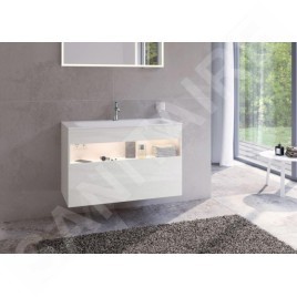Keuco Stageline - Meuble sous lavabo, 1000x625x490 mm, avec éclairage et USB, blanc 32872300100