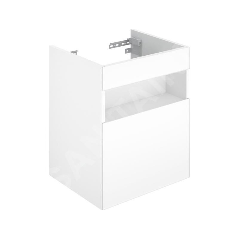 Keuco Stageline - Meuble sous lavabo, 460x625x380 mm, 1 porte, charnières à droite, avec éclairage et USB, blanc 32822300102