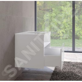 Keuco Stageline - Meuble sous lavabo, 800x550x490 mm, avec découpe pour lavabo, blanc 32863300000