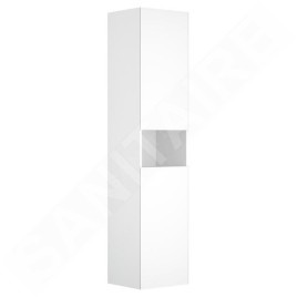 Keuco Stageline - Armoire haute, 400x1800x360 mm, 2 portes, charnières à gauche, avec éclairage, blanc 32831300101