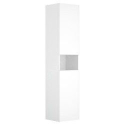 Keuco Stageline - Armoire haute, 400x1800x360 mm, 2 portes, charnières à droite, avec éclairage, blanc 32831300102