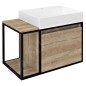Sapho Skara - Meuble lavabo, 800x495x465 mm, chêne Alabama/noir mat CG003-2222