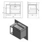Sapho Skara - Meuble lavabo, 800x495x465 mm, chêne Alabama/noir mat CG003-2222