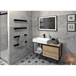 Sapho Skara - Meuble lavabo, 1000x495x465 mm, chêne Alabama/noir mat CG004-2222