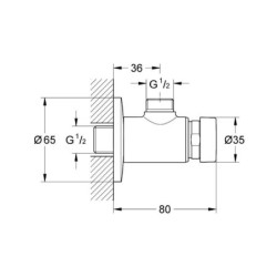 Grohe Euroeco Cosmopolitan T - Soupape murale à fermeture automatique, chrome 36267000