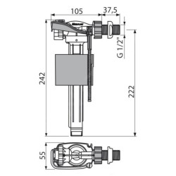 Alcadrain Accessoires - Robinet de remplissage latéral pour réservoirs de chasse d'eau en céramique A160-1/2