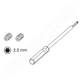 Tece TECEsolid - Vis de sécurité du bouton de chasse d’eau, y compris l'outil de montage 9240442