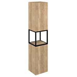 Sapho Skara - Armoire haute, 35x171x32 cm, 2 portes, noir mat/chêne Alabama CG010-2222