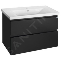 Aqualine Altair - Meuble sous lavabo 87x60x45 cm, noir mat AI690