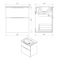 Sapho Cirasa - Meuble lavabo, 59x64x46 cm, 2 tiroirs, pin rustique CR601-1616