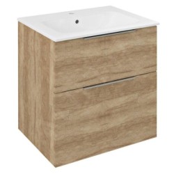Sapho Cirasa - Meuble-lavabo 59x64x46 cm, 2 tiroirs, chêne Alabama CR601-2222