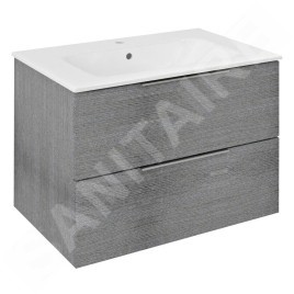 Sapho Cirasa - Meuble-lavabo 70x52x46 cm, 2 tiroirs, chêne argenté CR701-1111