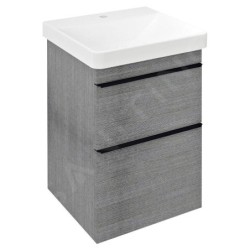 Sapho Sitia - Meuble lavabo 70x46x44 cm, 2 tiroirs, chêne argenté SI050-1111