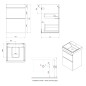 Sapho Sitia - Meuble-lavabo 70x46x44 cm, 2 tiroirs, chêne Alabama SI050-2222