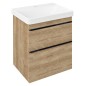 Sapho Sitia - Meuble-lavabo 70x56x44 cm, 2 tiroirs, chêne Alabama SI060-2222