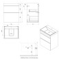 Sapho Sitia - Meuble-lavabo 70x56x44 cm, 2 tiroirs, chêne Alabama SI060-2222