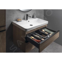 Sapho Sitia - Meuble-lavabo 70x56x44 cm, 2 tiroirs, chêne Alabama SI060-2222