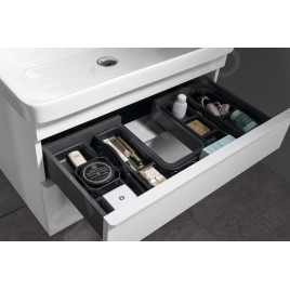 Sapho Sitia - Meuble lavabo 76x50x44 cm, 2 tiroirs, chêne argenté SI080-1111