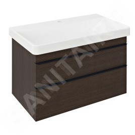 Sapho Sitia - Meuble lavabo 76x50x44 cm, 2 tiroirs, pin rustique SI080-1616