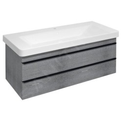 Sapho Sitia - Meuble lavabo 101x50x44 cm, 2 tiroirs, chêne argenté SI105-1111