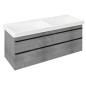 Sapho Sitia - Meuble lavabo 116x50x44 cm, 4 tiroirs, chêne argenté SI120-1111