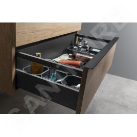 Sapho Sitia - Meuble lavabo 116x50x44 cm, 4 tiroirs, chêne argenté SI120-1111