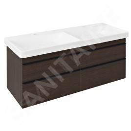 Sapho Sitia - Meuble lavabo 116x50x44 cm, 4 tiroirs, pin rustique SI120-1616