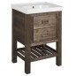 Sapho Brand - Meuble lavabo 89x60x45 cm, 2 tiroirs, épicéa teinté BA068S
