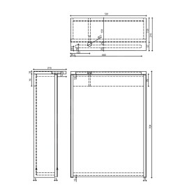 Aqualine Accessoires - Armoire de toilette avec éclairage LED, 50x70x22 cm, blanc WGL50S