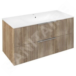 Sapho Cirasa - Meuble-lavabo 100x52x46 cm, 2 tiroirs, chêne Alabama strip CR100-2322