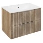 Sapho Cirasa - Meuble-lavabo 70x52x46 cm, 2 tiroirs, chêne Alabama strip CR701-2322