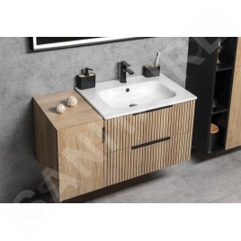 Sapho Cirasa - Meuble-lavabo 70x52x46 cm, 2 tiroirs, chêne Alabama strip CR701-2322