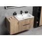 Sapho Cirasa - Meuble-lavabo 70x52x46 cm, 2 tiroirs, chêne Alabama strip CR701-2322