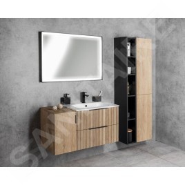 Sapho Cirasa - Meuble-lavabo 70x52x46 cm, 2 tiroirs, chêne Alabama strip CR701-2322