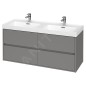 Cersanit Crea - Meuble avec lavabo, 53x119x45 cm, 4 tiroirs, gris S801-324
