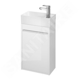 Cersanit Crea - Meuble-lavabo, 59x39x22 cm, 1 porte, charnières G/D, blanc S924-001
