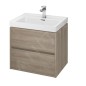 Cersanit Crea - Meuble-lavabo, 53x59x45 cm, 2 tiroirs, chêne S924-008