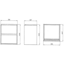 Cersanit Crea - Meuble-lavabo, 53x59x45 cm, 2 tiroirs, chêne S924-008
