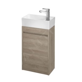 Cersanit Crea - Meuble-lavabo, 59x39x22 cm, 1 porte, charnières G/D, chêne S924-013