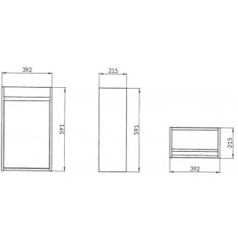 Cersanit Crea - Meuble-lavabo, 59x39x22 cm, 1 porte, charnières G/D, chêne S924-013