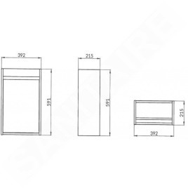 Cersanit Crea - Meuble-lavabo, 59x39x22 cm, 1 porte, charnières G/D, gris S924-014