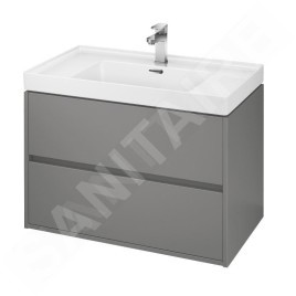 Cersanit Crea - Meuble-lavabo, 53x79x45 cm, 2 tiroirs, gris S924-017