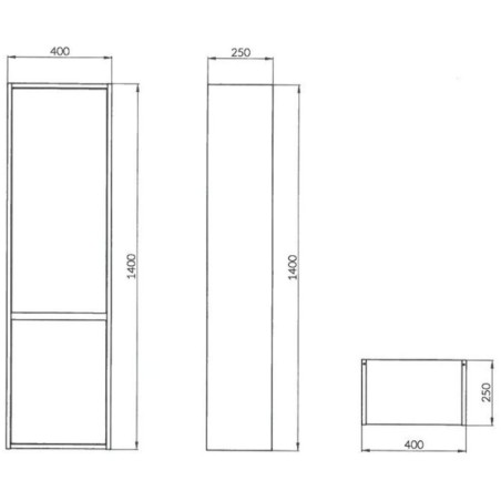 Cersanit Crea - Armoire haute, 140x40x25 cm, 2 portes, charnières G/D, blanc S924-022